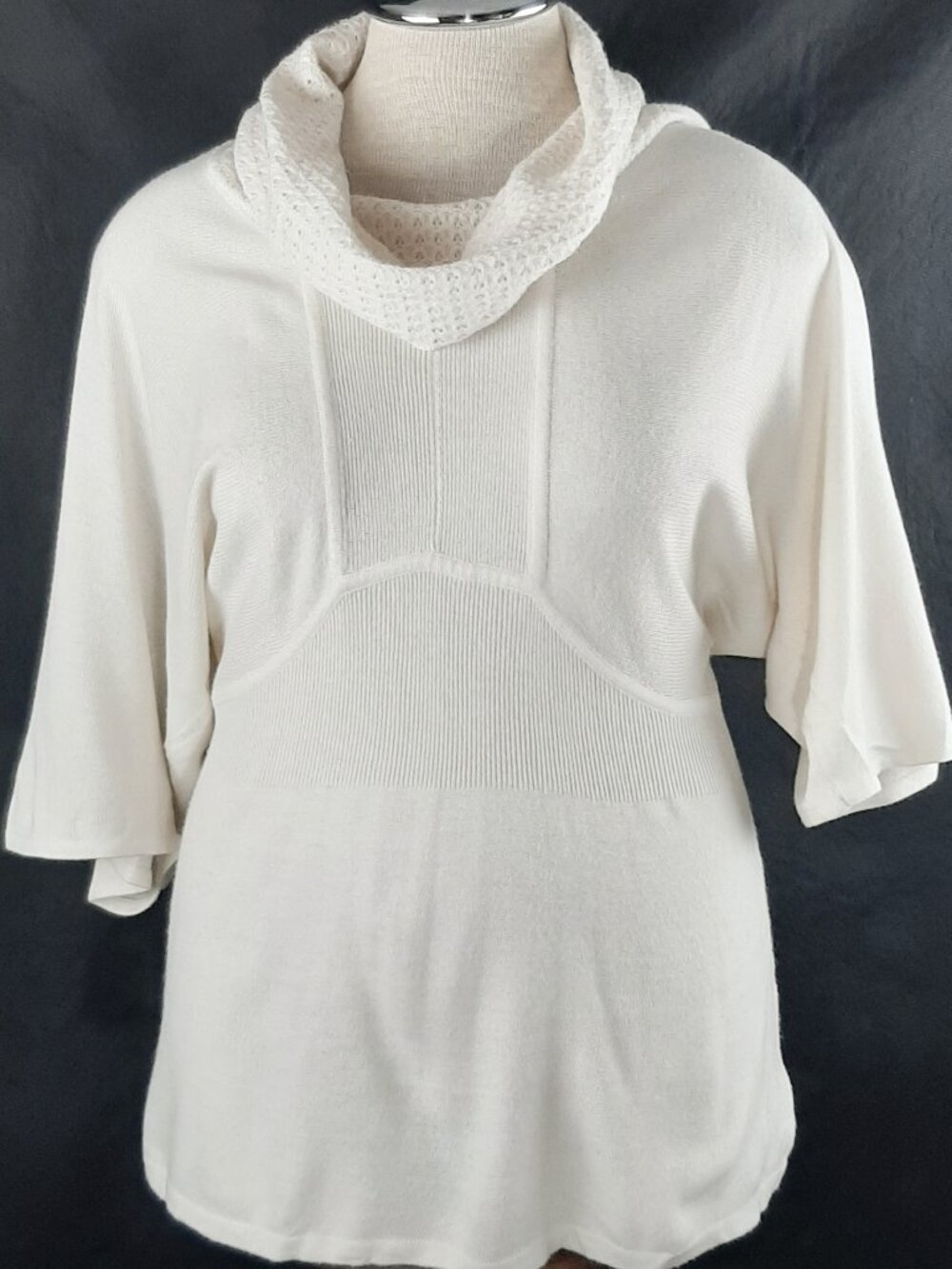 Share Christopher & Banks Womens Sweater Tunic Top Beige Knit Size Medium Short